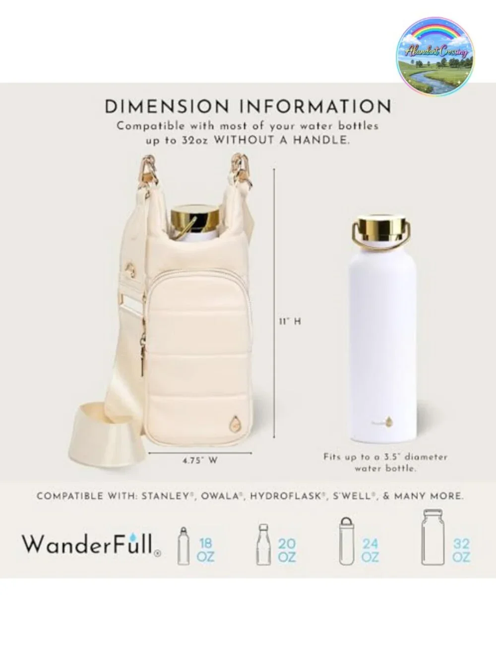 Vegan Leather Water Bottle Holder with Straps, Oprah's Favorite Things